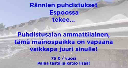 Kuka puhdistaa rännejä Espoossa